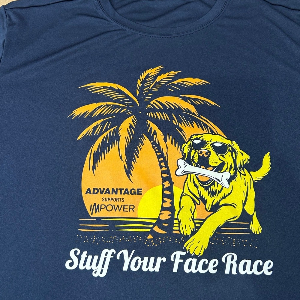 Sport-Tek Navy Blue Stuff Your Face Race T-Shirt Mens Medium - Picture 4 of 7
